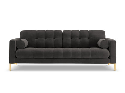 Bali Sofa, 3 Seats, 177x96 cm — Dark Grey / Gold Metal