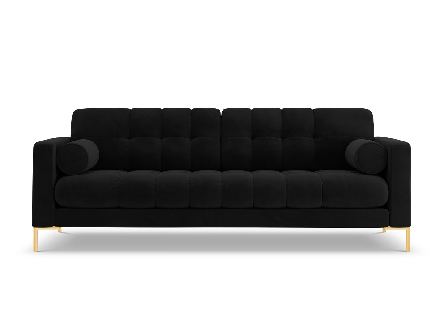 Bali Sofa, 3 Seats, 177x96 cm — Black / Gold Metal