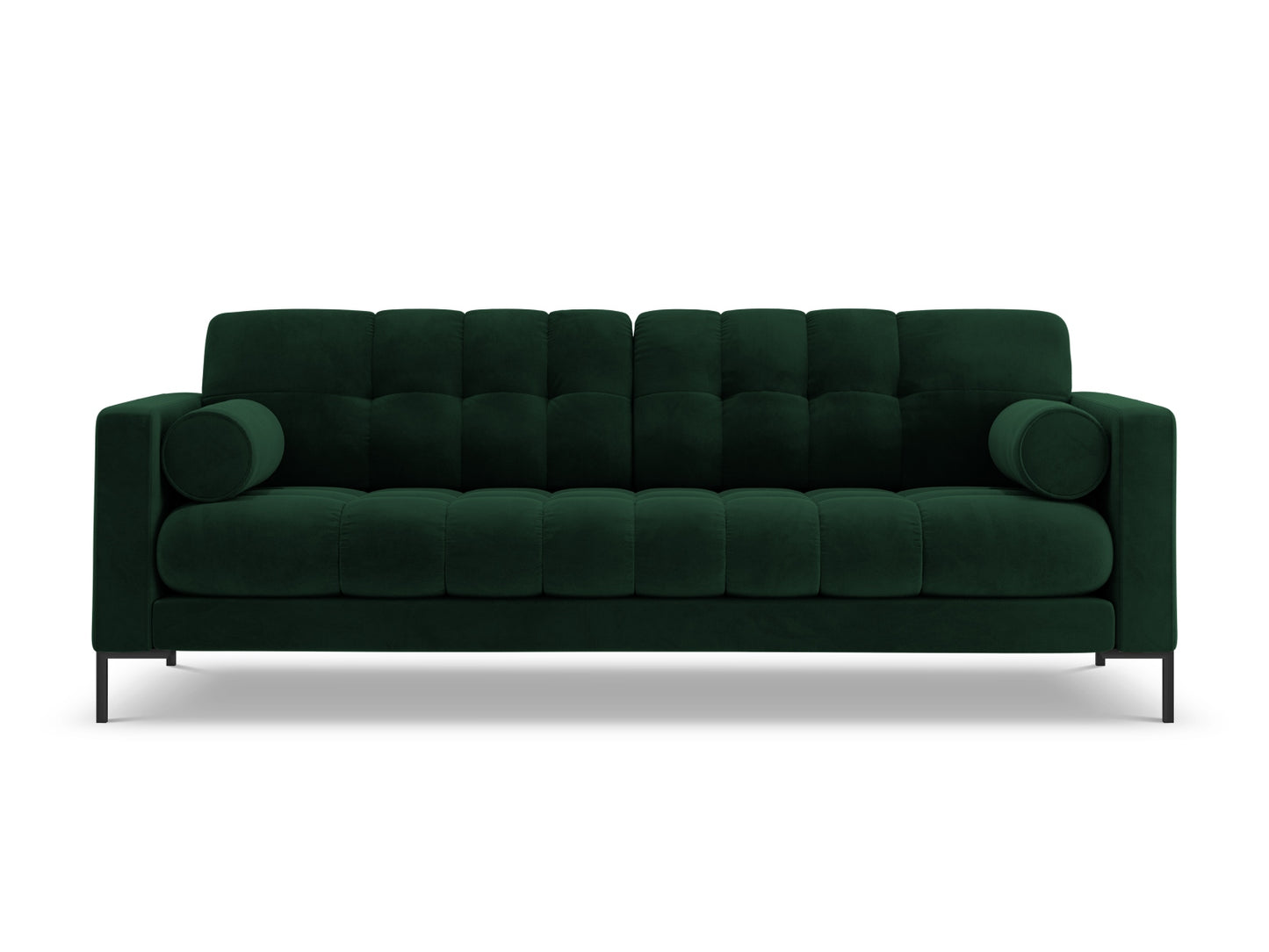 Bali Sofa, 3 Seats, 177x96 cm — Bottle Green / Black Metal