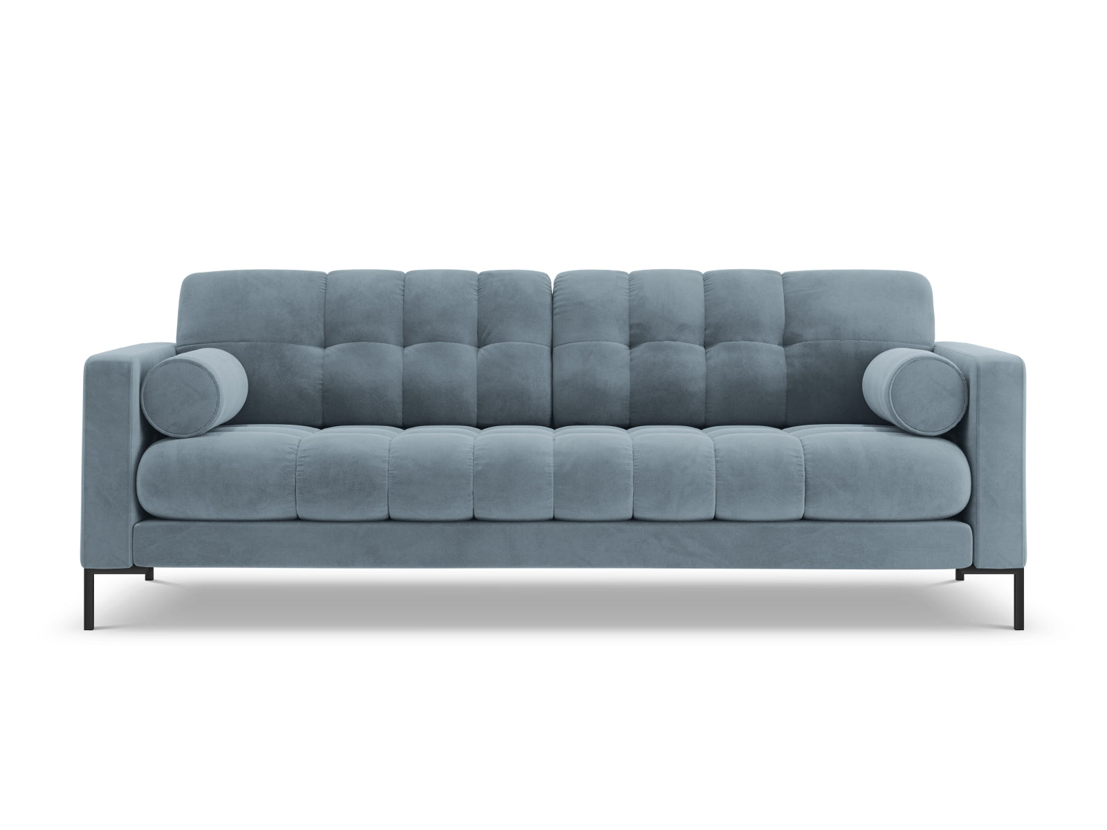 Bali Sofa, 3 Seats, 177x96 cm — Light Blue / Black Metal