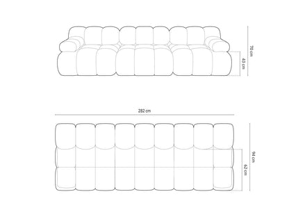 Cortina Modular Sofa, 3 Seats, 282x94 cm