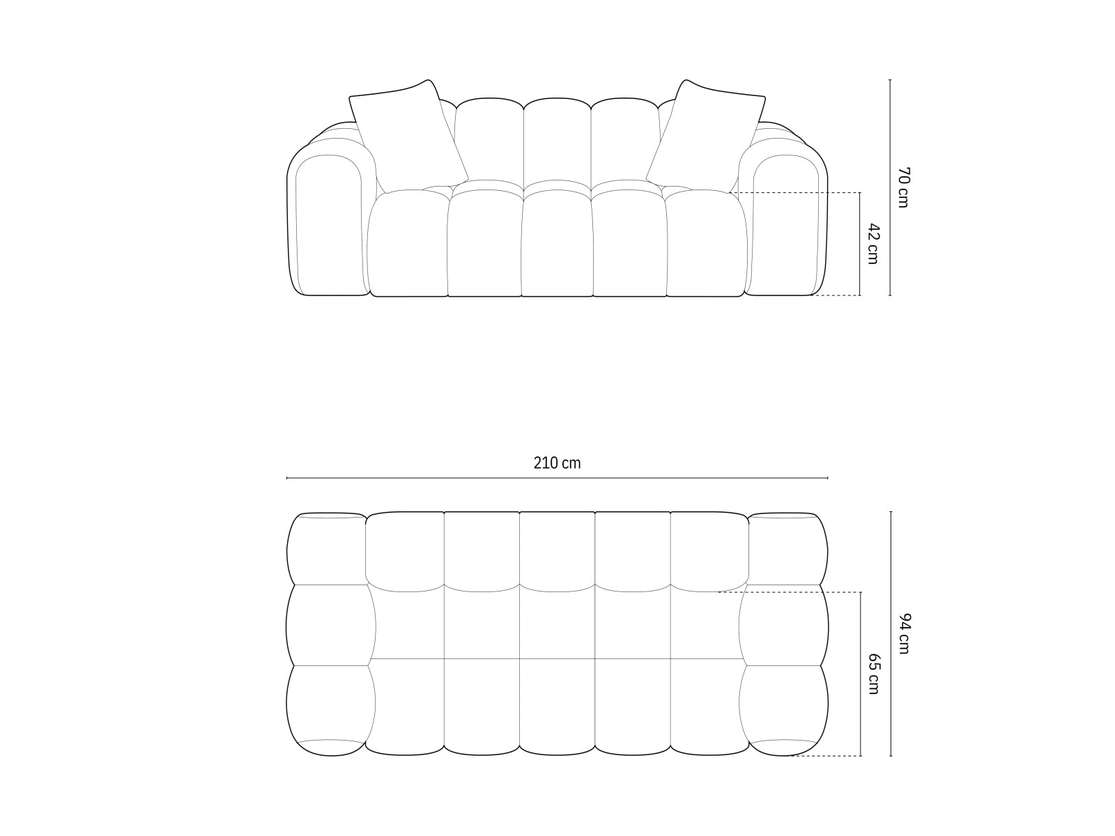 Treno Sofa, 3 Seats, 210x94 cm