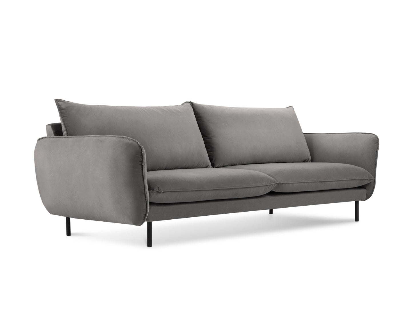 Vienna Sofa, 3 Seats, 200x92 cm — Light Grey / Black Metal