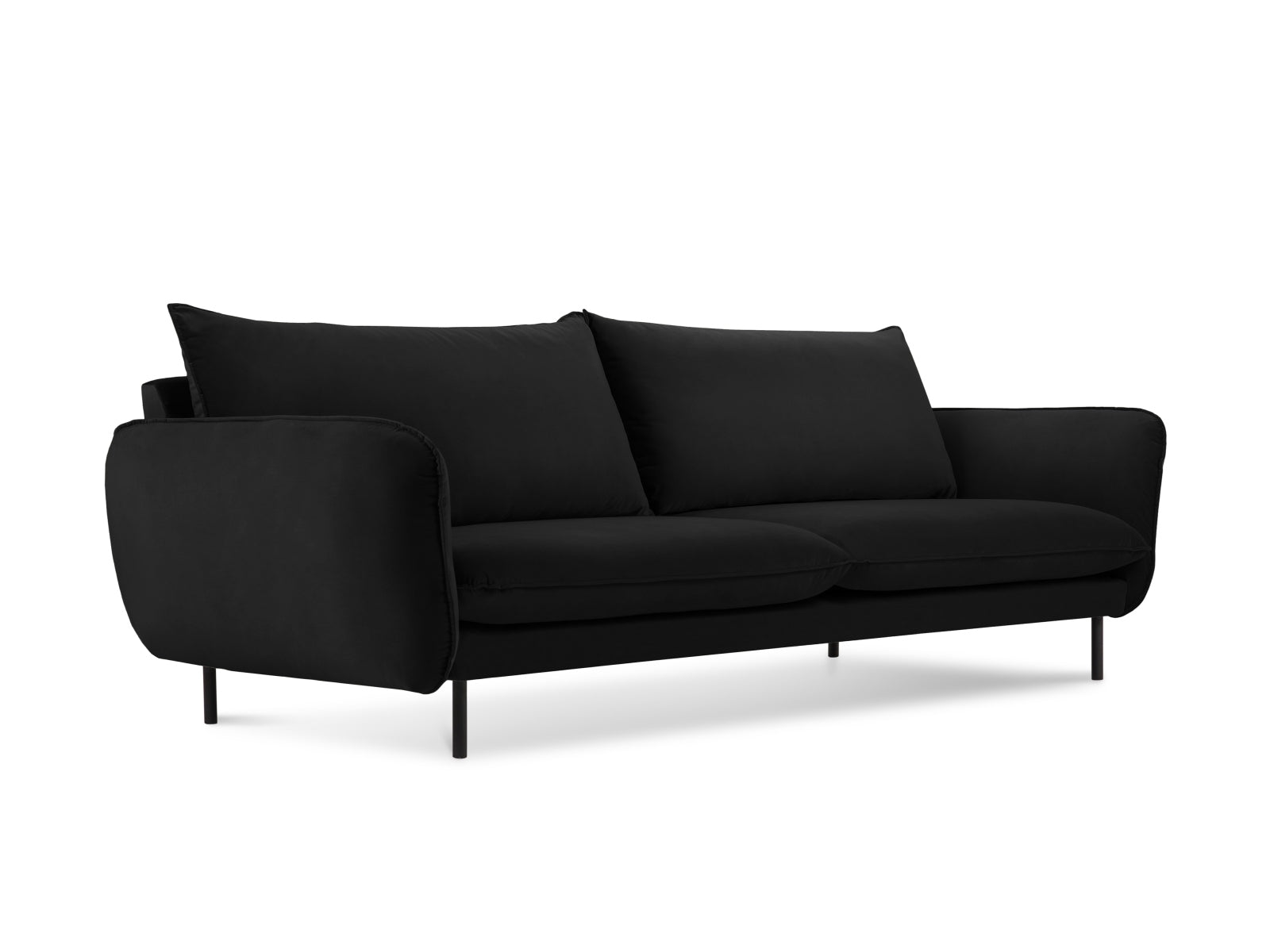 Vienna Sofa, 3 Seats, 200x92 cm — Black / Black Metal