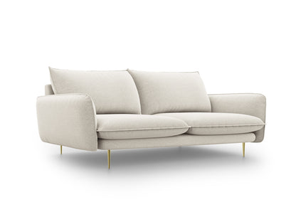 Vienna Sofa, 3 Seats, 200x92 cm — Light Beige / Gold Metal