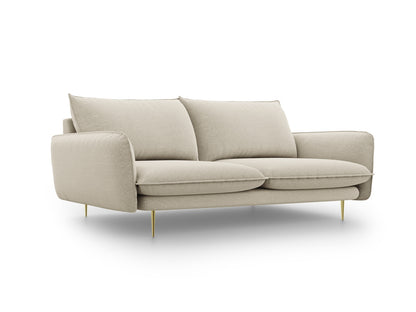 Vienna Sofa, 3 Seats, 200x92 cm — Beige / Gold Metal