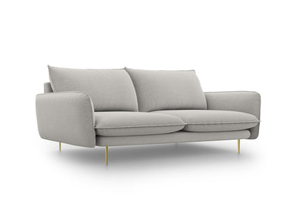 Vienna Sofa, 3 Seats, 200x92 cm — Light Grey / Gold Metal