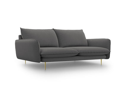 Vienna Sofa, 3 Seats, 200x92 cm — Dark Grey / Gold Metal