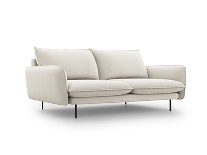 Vienna Sofa, 3 Seats, 200x92 cm — Light Beige / Black Metal