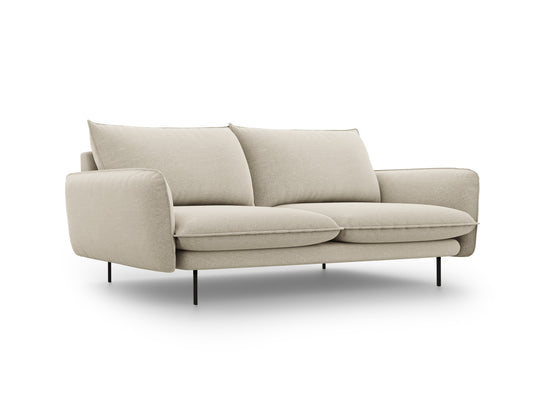 Vienna Sofa, 3 Seats, 200x92 cm — Beige / Black Metal
