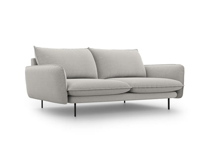 Vienna Sofa, 3 Seats, 200x92 cm — Light Grey / Black Metal