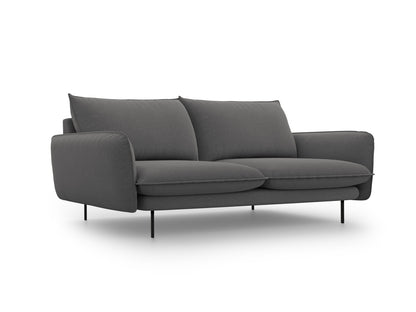Vienna Sofa, 3 Seats, 200x92 cm — Dark Grey / Black Metal