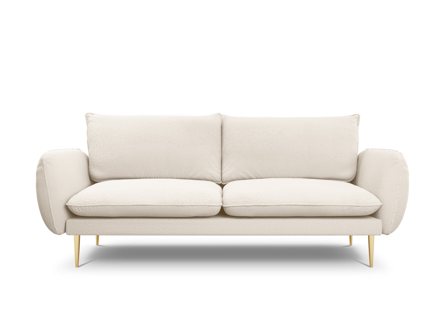 Vienna Sofa, 3 Seats, 200x92 cm — Beige / Gold Metal