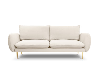 Vienna Sofa, 3 Seats, 200x92 cm — Beige / Gold Metal