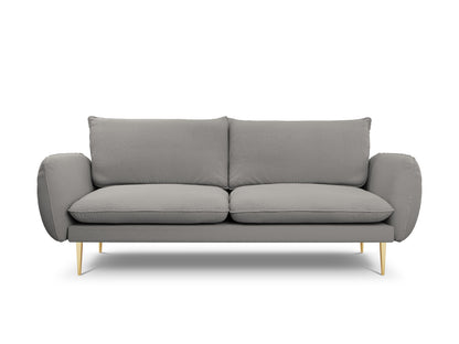 Vienna Sofa, 3 Seats, 200x92 cm — Grey / Gold Metal