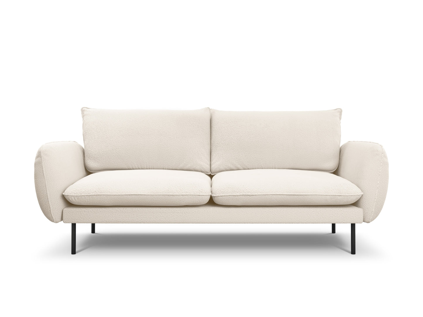 Vienna Sofa, 3 Seats, 200x92 cm — Beige / Black Metal