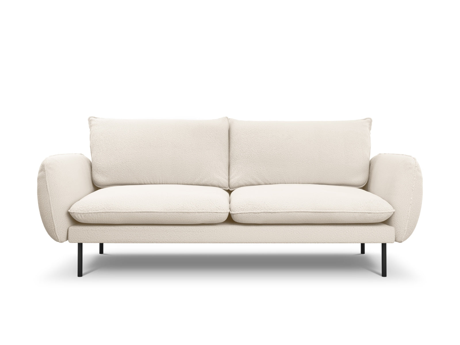 Vienna Sofa, 3 Seats, 200x92 cm — Beige / Black Metal