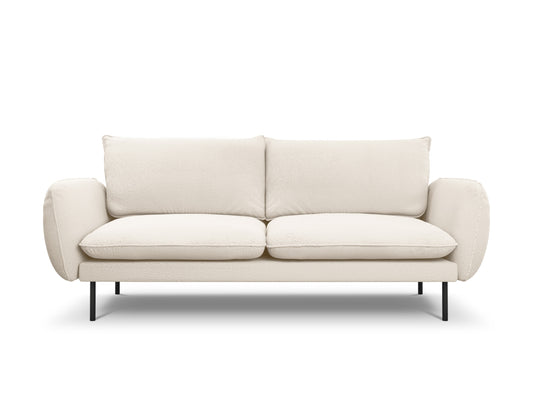 Vienna Sofa, 3 Seats, 200x92 cm — Beige / Black Metal