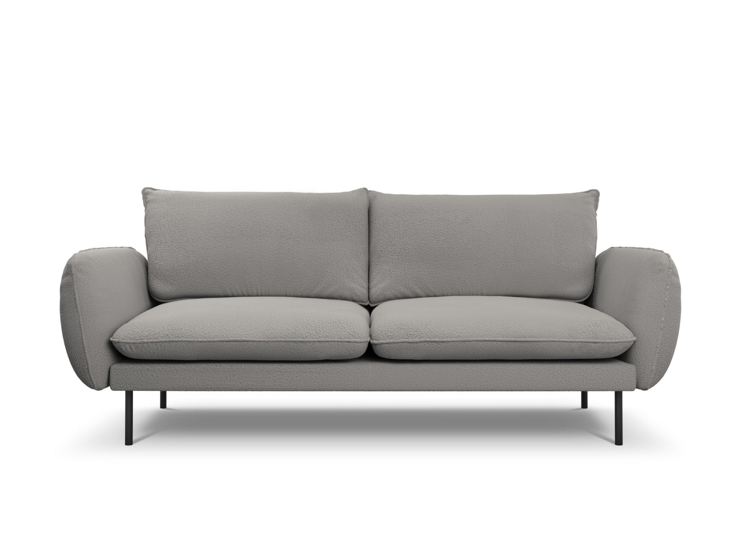 Vienna Sofa, 3 Seats, 200x92 cm — Grey / Black Metal