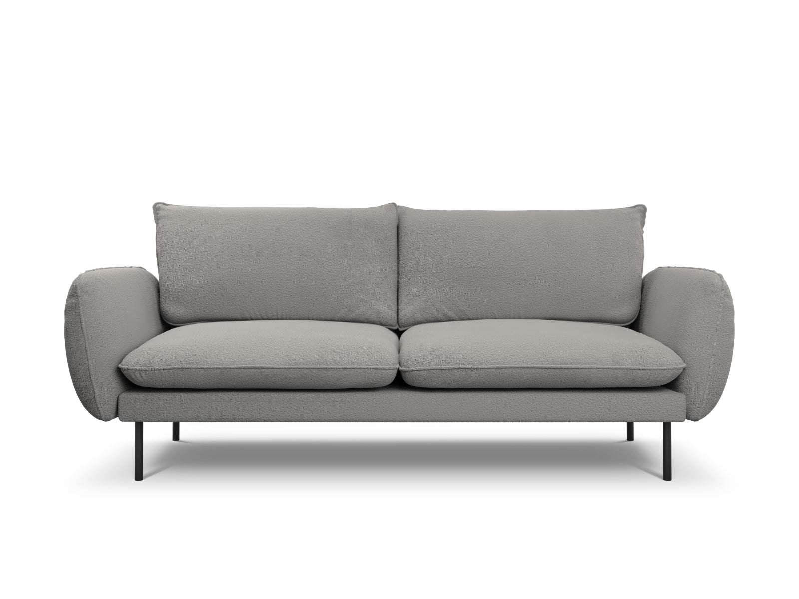 Vienna Sofa, 3 Seats, 200x92 cm — Grey / Black Metal
