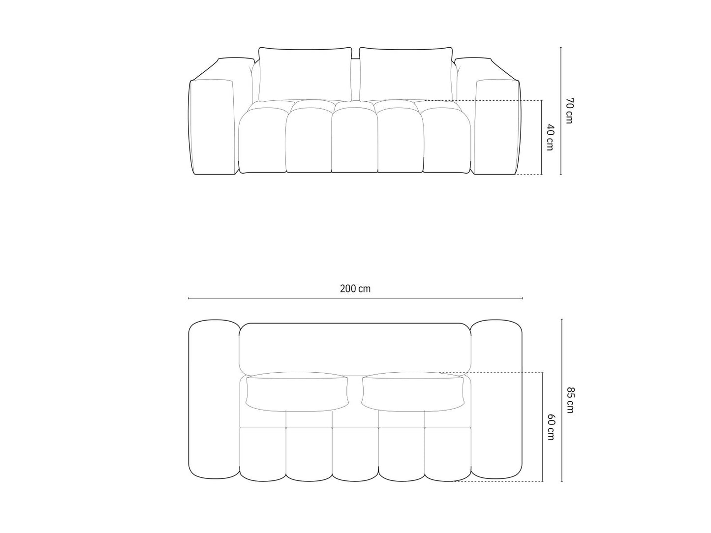 Verona Modular Sofa, 3 Seats, 200x85 cm