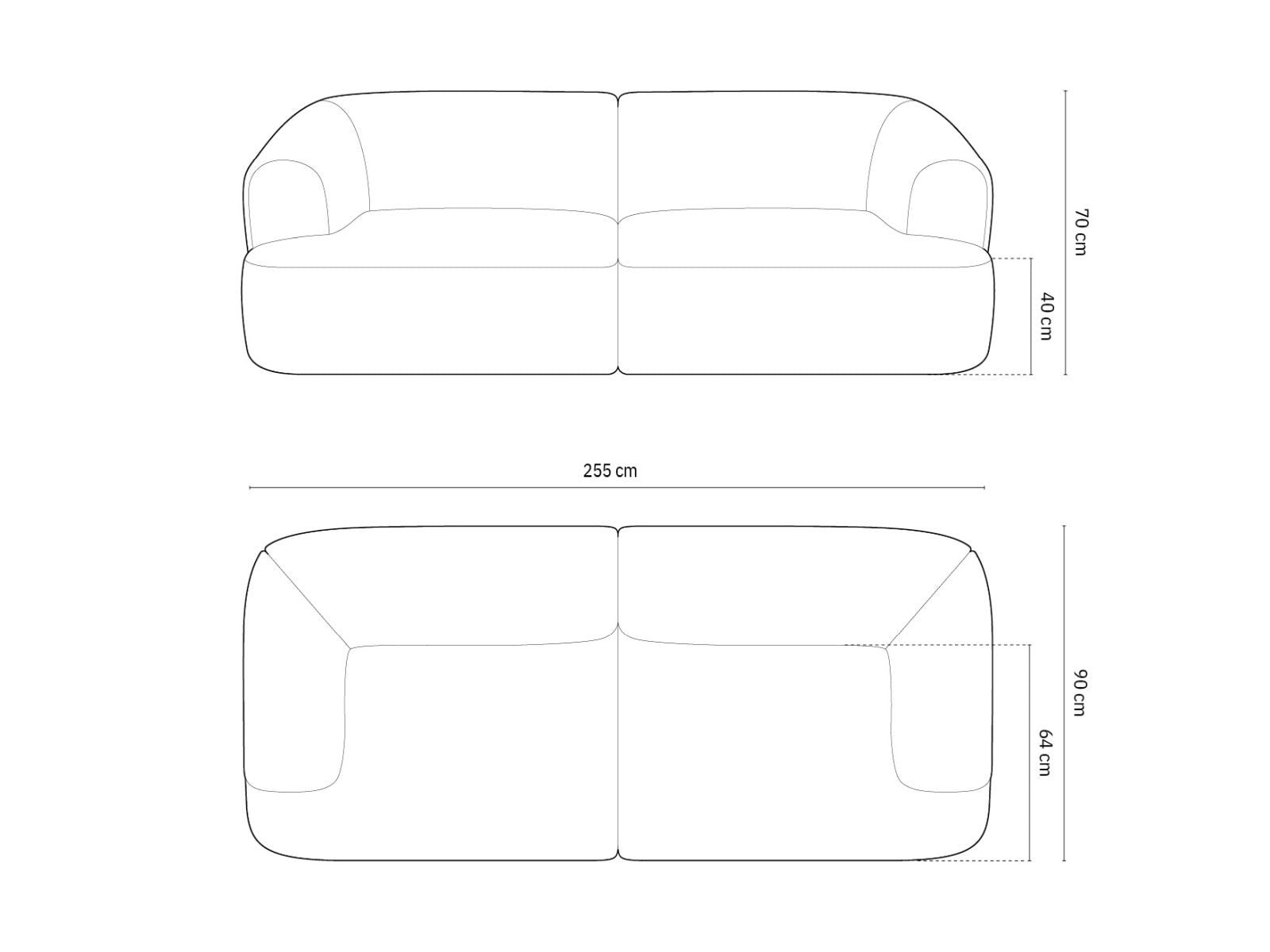 Campi Modular Sofa, 4 Seats, 255x90 cm