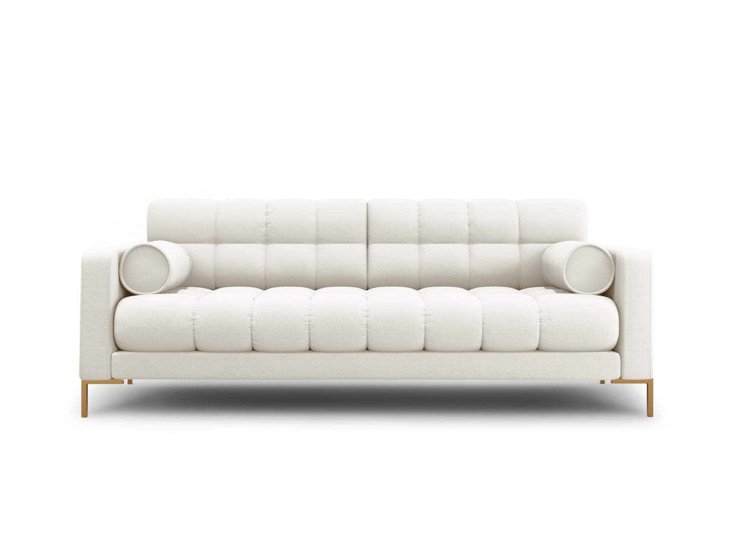 Bali Sofa, 4 Seats, 217x96 cm — Light Beige / Gold Metal