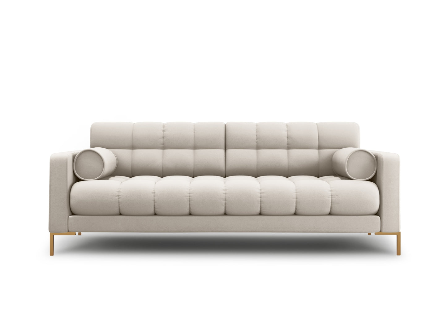 Bali Sofa, 4 Seats, 217x96 cm — Beige / Gold Metal