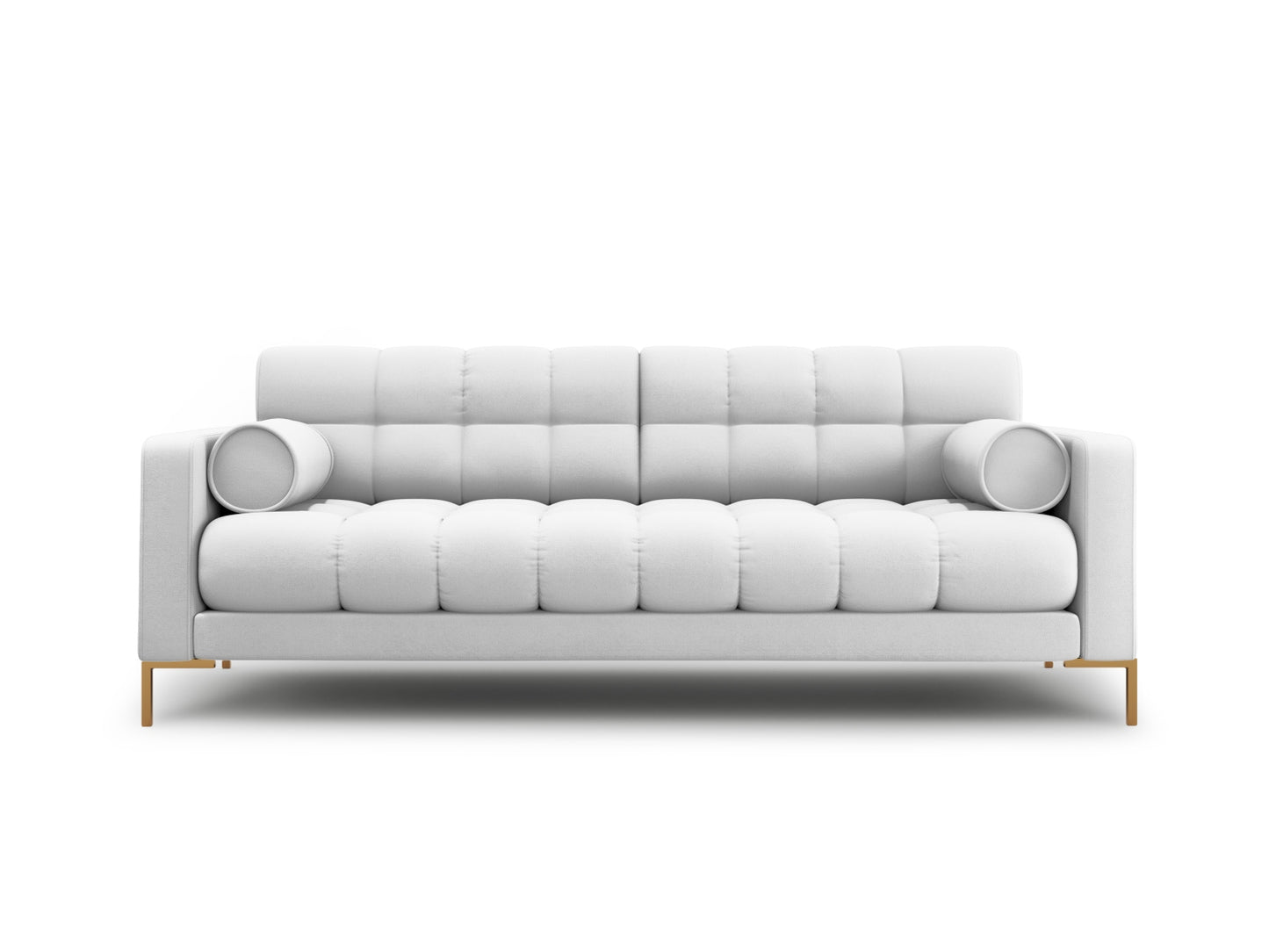 Bali Sofa, 4 Seats, 217x96 cm — Light Grey / Gold Metal