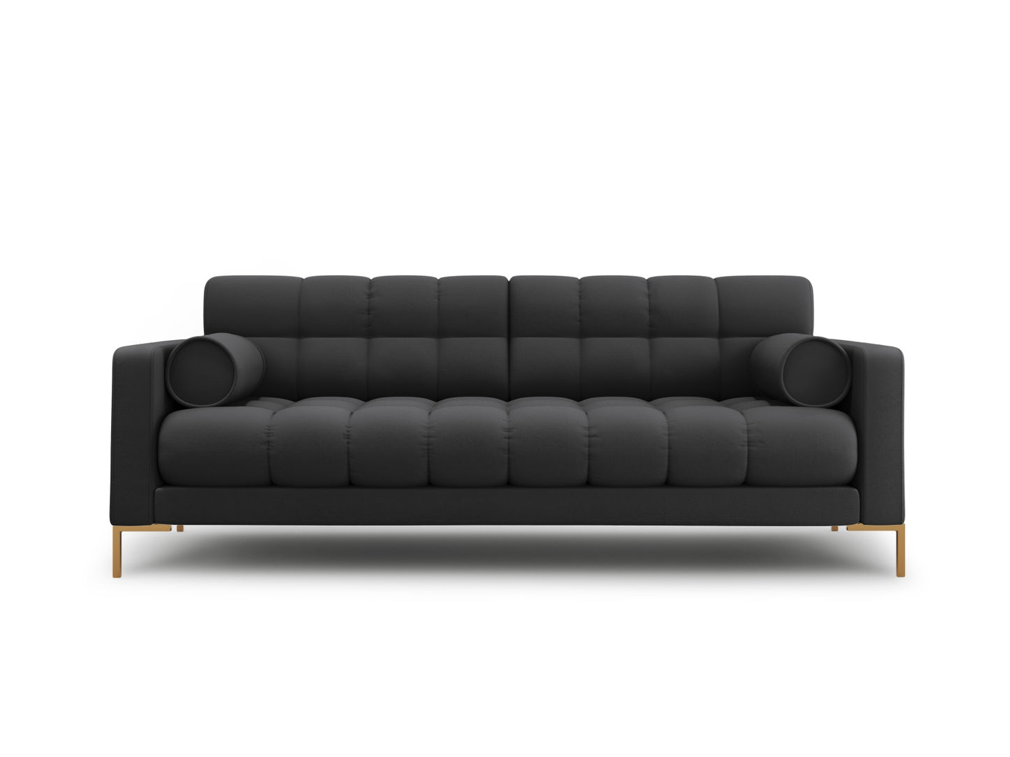 Bali Sofa, 4 Seats, 217x96 cm — Dark Grey / Gold Metal