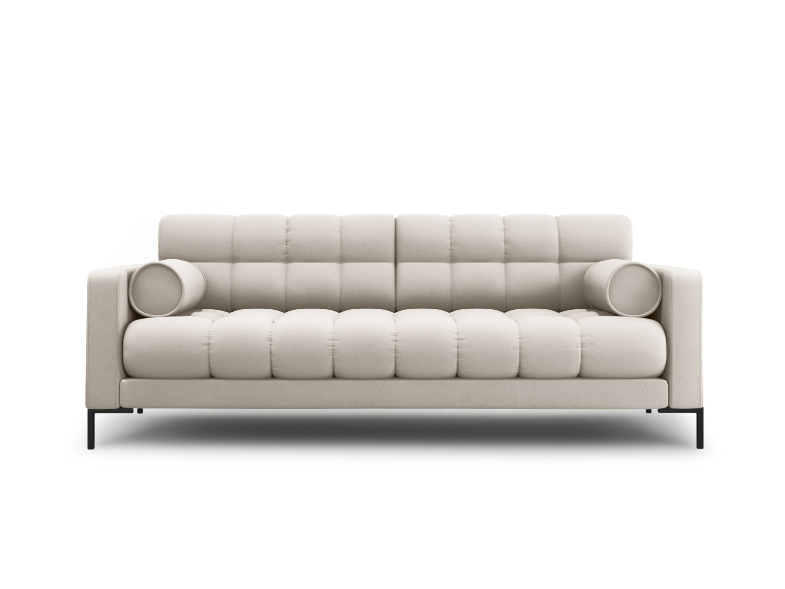 Bali Sofa, 4 Seats, 217x96 cm — Beige / Black Metal