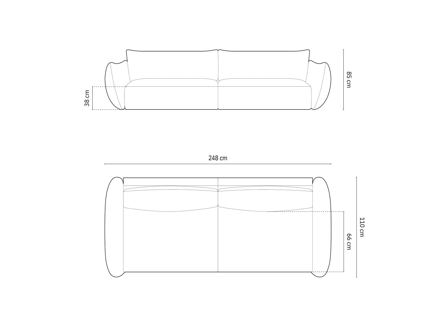 Matera Sofa, 4 Seats, 248x110 cm