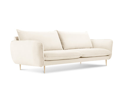 Vienna Sofa, 4 Seats, 230x92 cm — Light Beige / Gold Metal