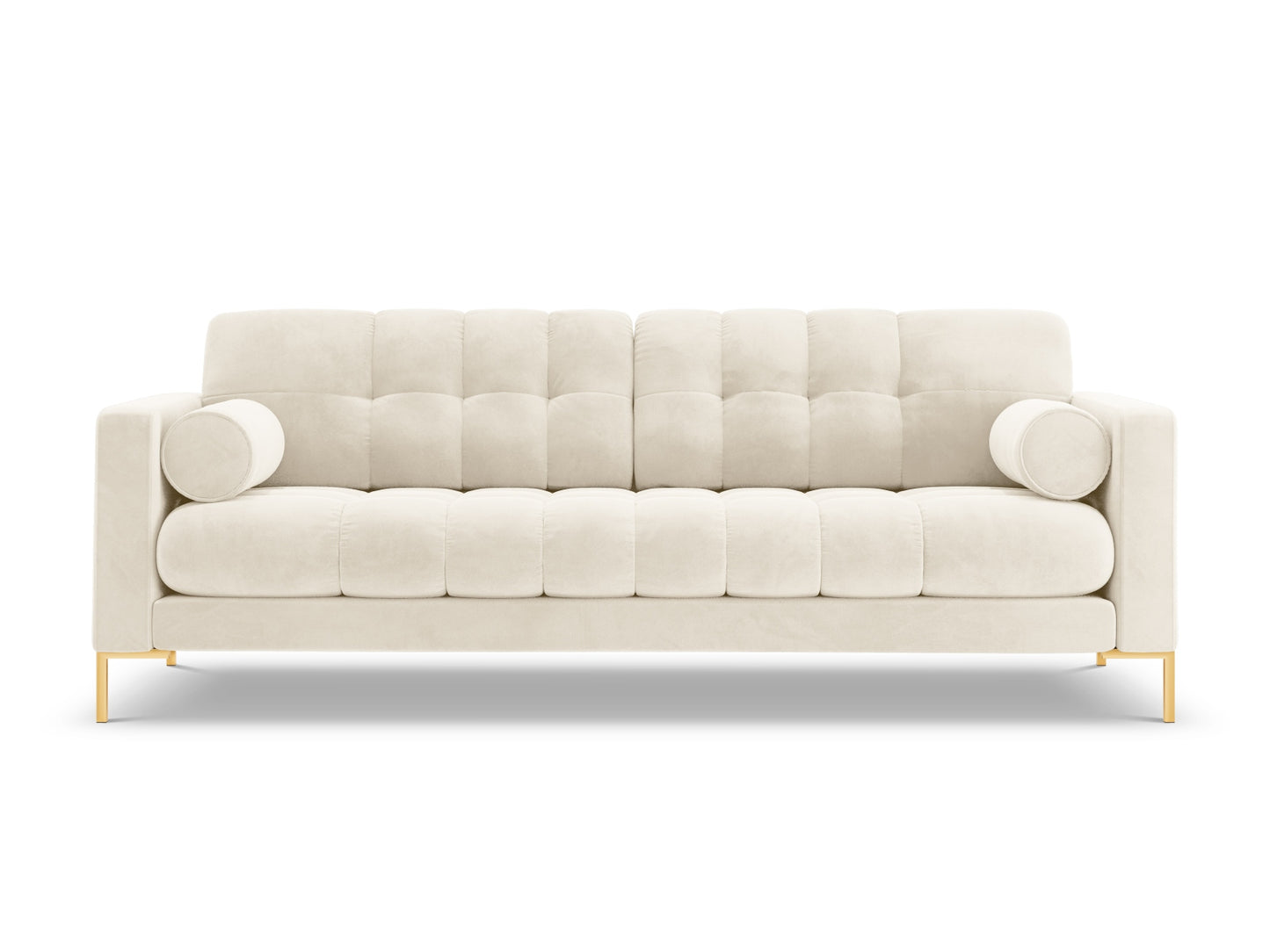 Bali Sofa, 4 Seats, 217x96 cm — Light Beige / Gold Metal