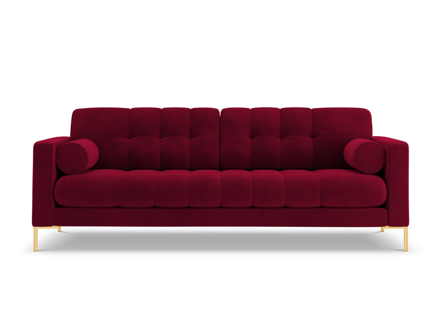 Bali Sofa, 4 Seats, 217x96 cm — Red / Gold Metal