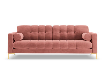 Bali Sofa, 4 Seats, 217x96 cm — Pink / Gold Metal