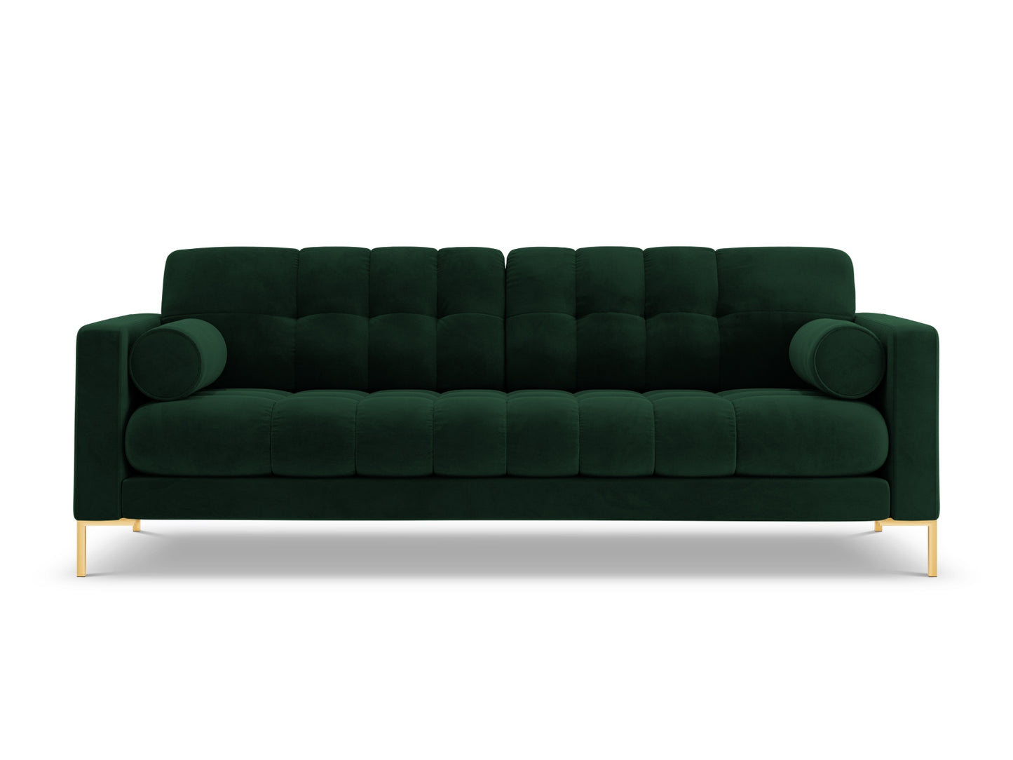 Bali Sofa, 4 Seats, 217x96 cm — Bottle Green / Gold Metal