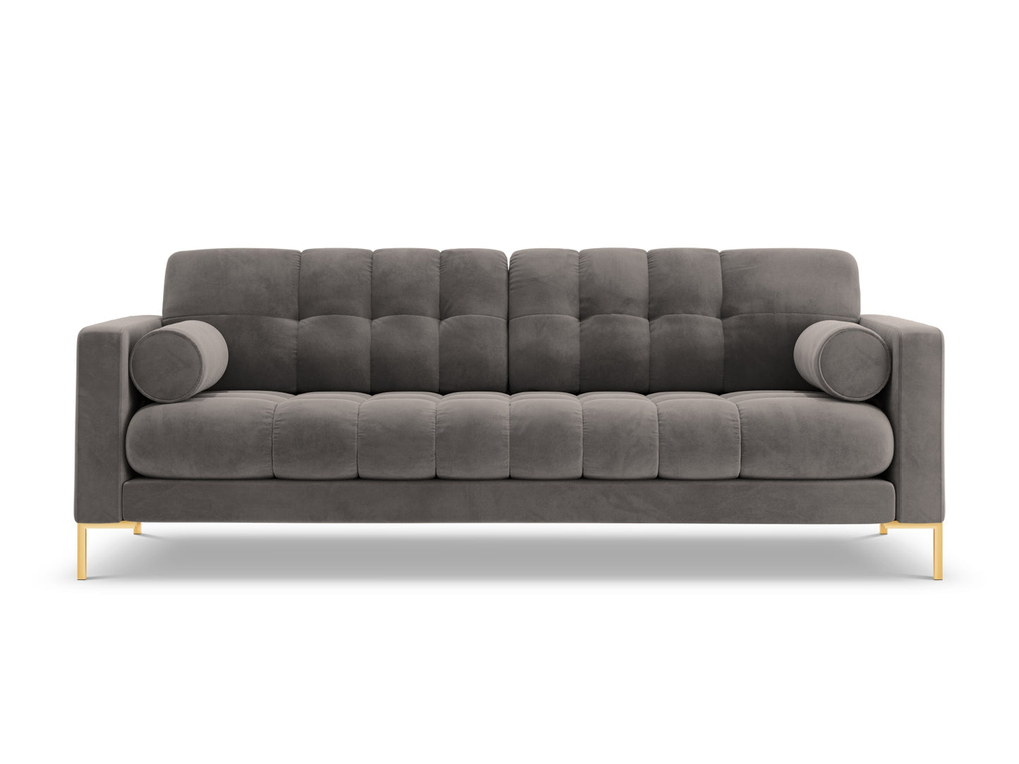 Bali Sofa, 4 Seats, 217x96 cm — Light Grey / Gold Metal