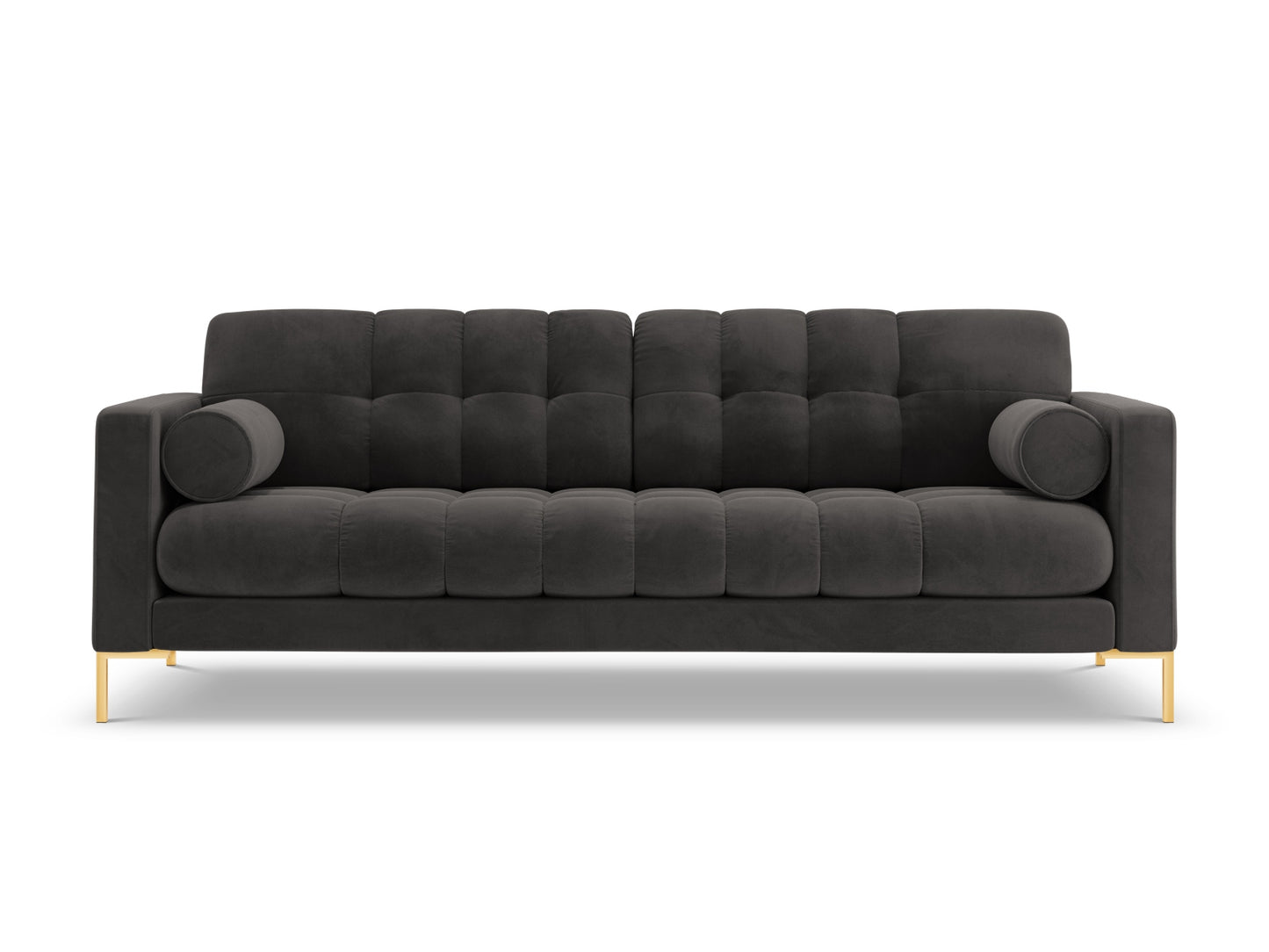 Bali Sofa, 4 Seats, 217x96 cm — Dark Grey / Gold Metal