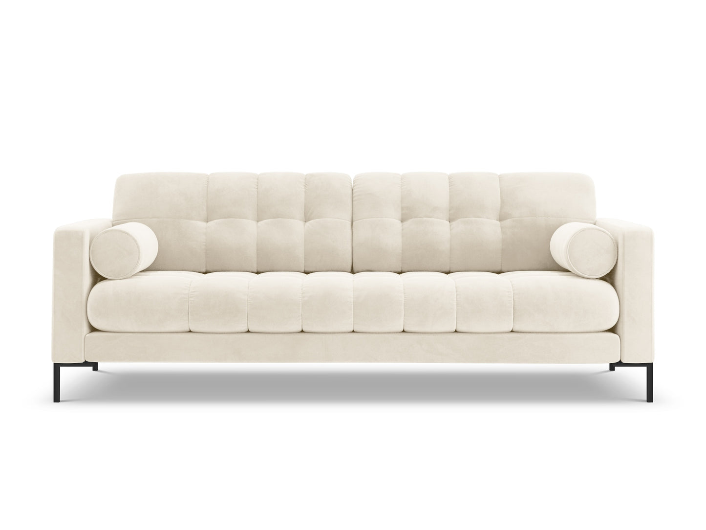 Bali Sofa, 4 Seats, 217x96 cm — Light Beige / Black Metal