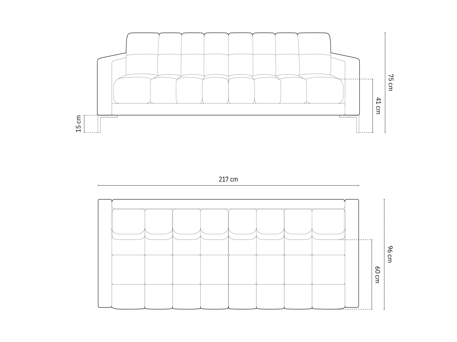 Bali Sofa, 4 Seats, 217x96 cm