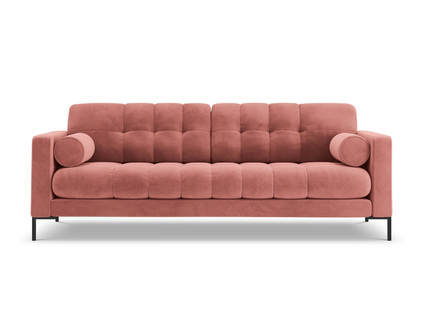 Bali Sofa, 4 Seats, 217x96 cm — Pink / Black Metal