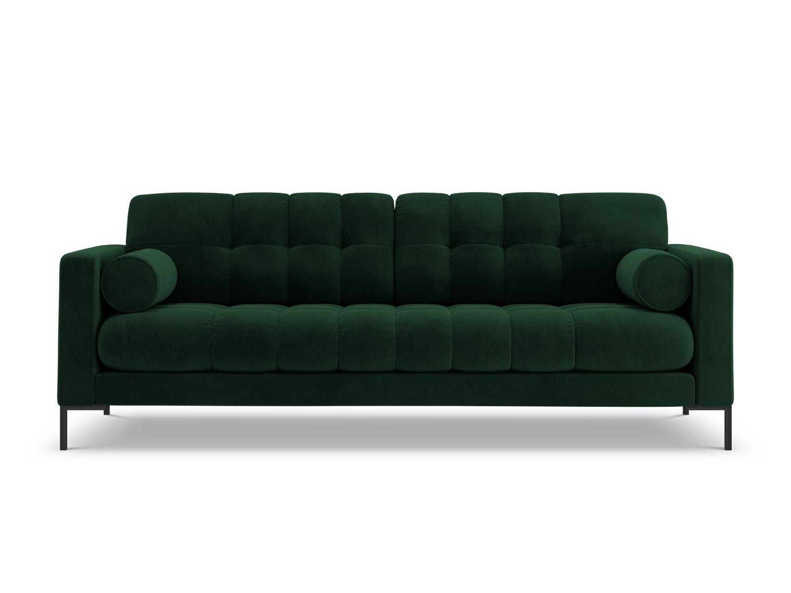 Bali Sofa, 4 Seats, 217x96 cm — Bottle Green / Black Metal