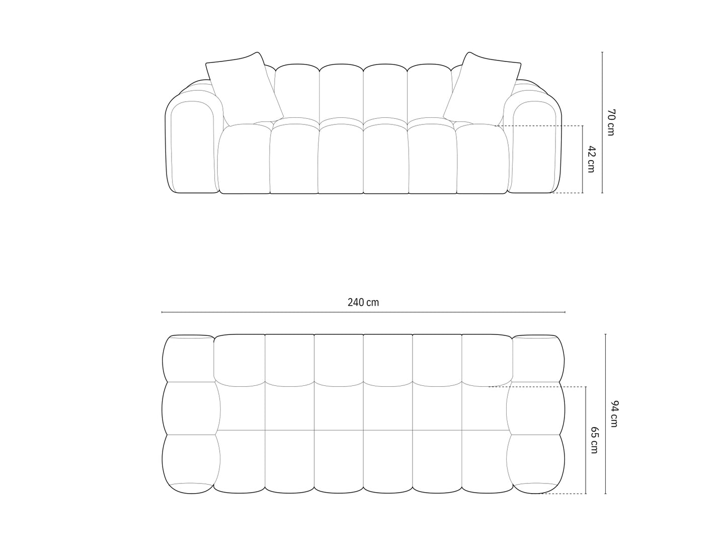 Treno Sofa, 4 Seats, 240x94 cm