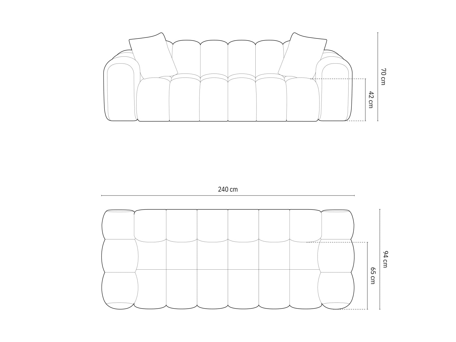 Treno Sofa, 4 Seats, 240x94 cm