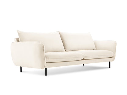 Vienna Sofa, 4 Seats, 230x92 cm — Light Beige / Black Metal
