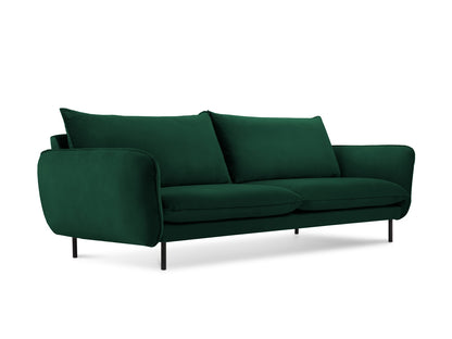 Vienna Sofa, 4 Seats, 230x92 cm — Bottle Green / Black Metal