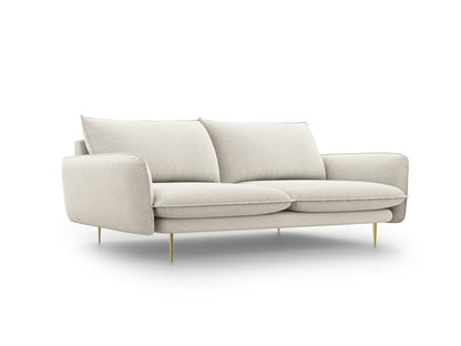 Vienna Sofa, 4 Seats, 230x92 cm — Light Beige / Gold Metal