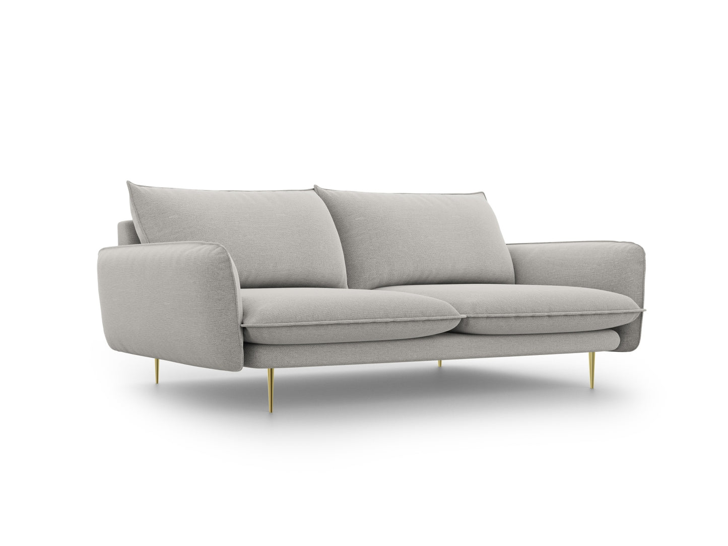 Vienna Sofa, 4 Seats, 230x92 cm — Light Grey / Gold Metal
