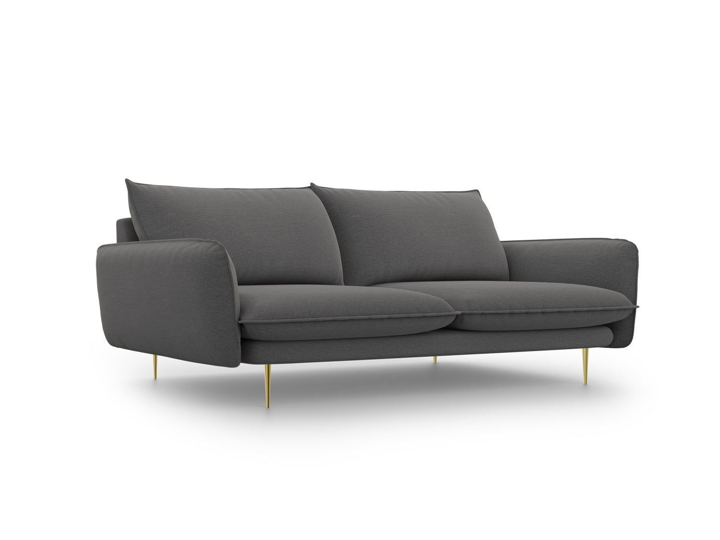 Vienna Sofa, 4 Seats, 230x92 cm — Dark Grey / Gold Metal